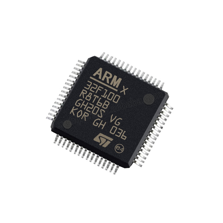 Yeni Ve Orijinal Stok STM32F100 RISC 64KB Flash 2.5V 3.3V ARM Cortex M3 64 Pin STM32F100R8T6B