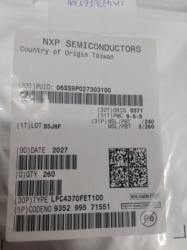 LPC4370FET100 100-TFBGA Entegre Devre Çip IC Mikrodenetleyici Yepyeni Orijinal Kullanılmamış